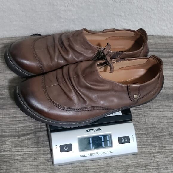 Earth Kalso Invoke Brown Leather Ruched Slip-On Shoes Size 9.5B - Picture 14 of 14